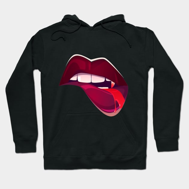 Vampire Lips Hoodie by Pink-Lotus